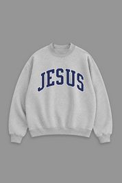 Jesus "Mock Neck" Women’s Sweatshirt in Grey