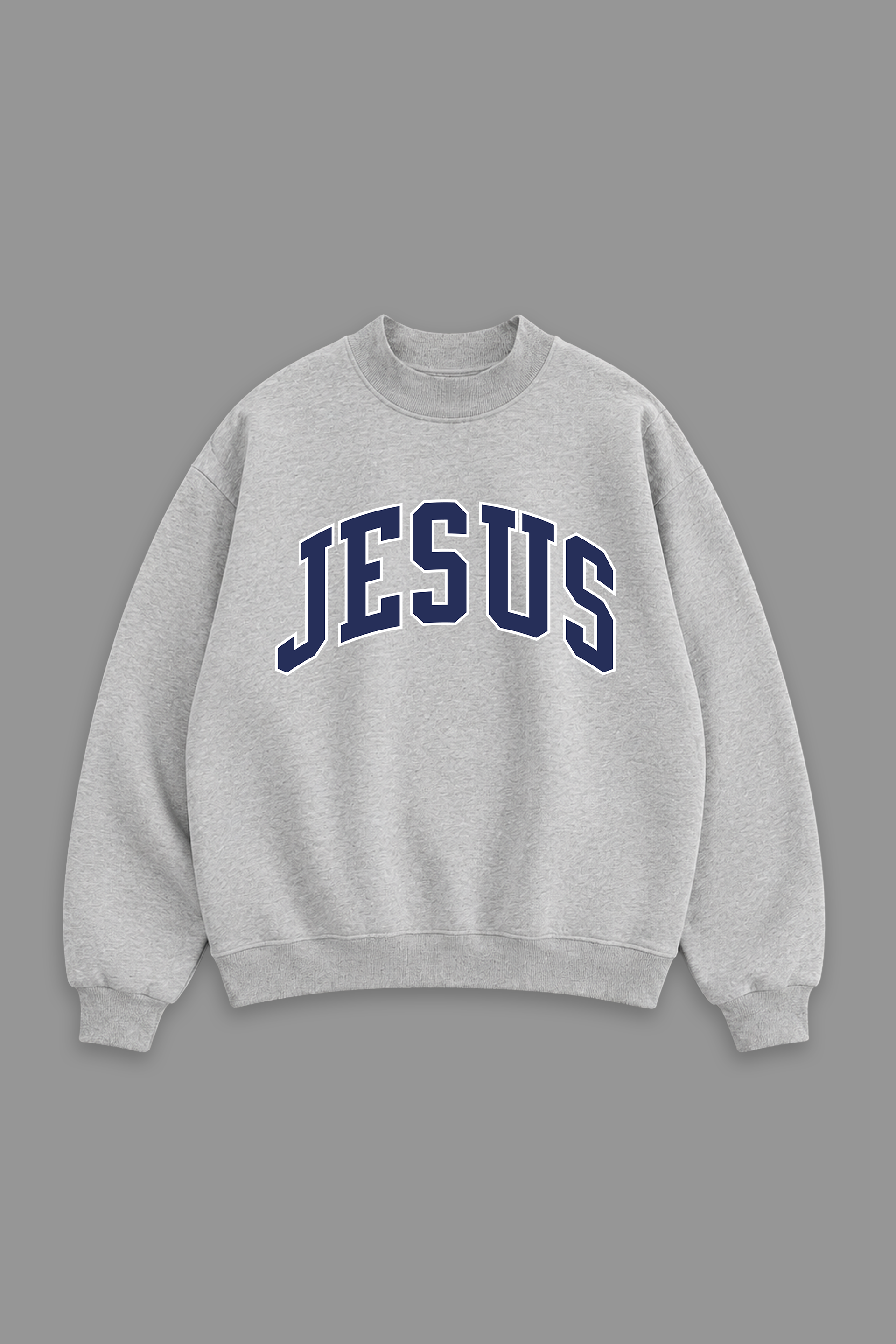 Jesus "Mock Neck" Women’s Sweatshirt in Grey