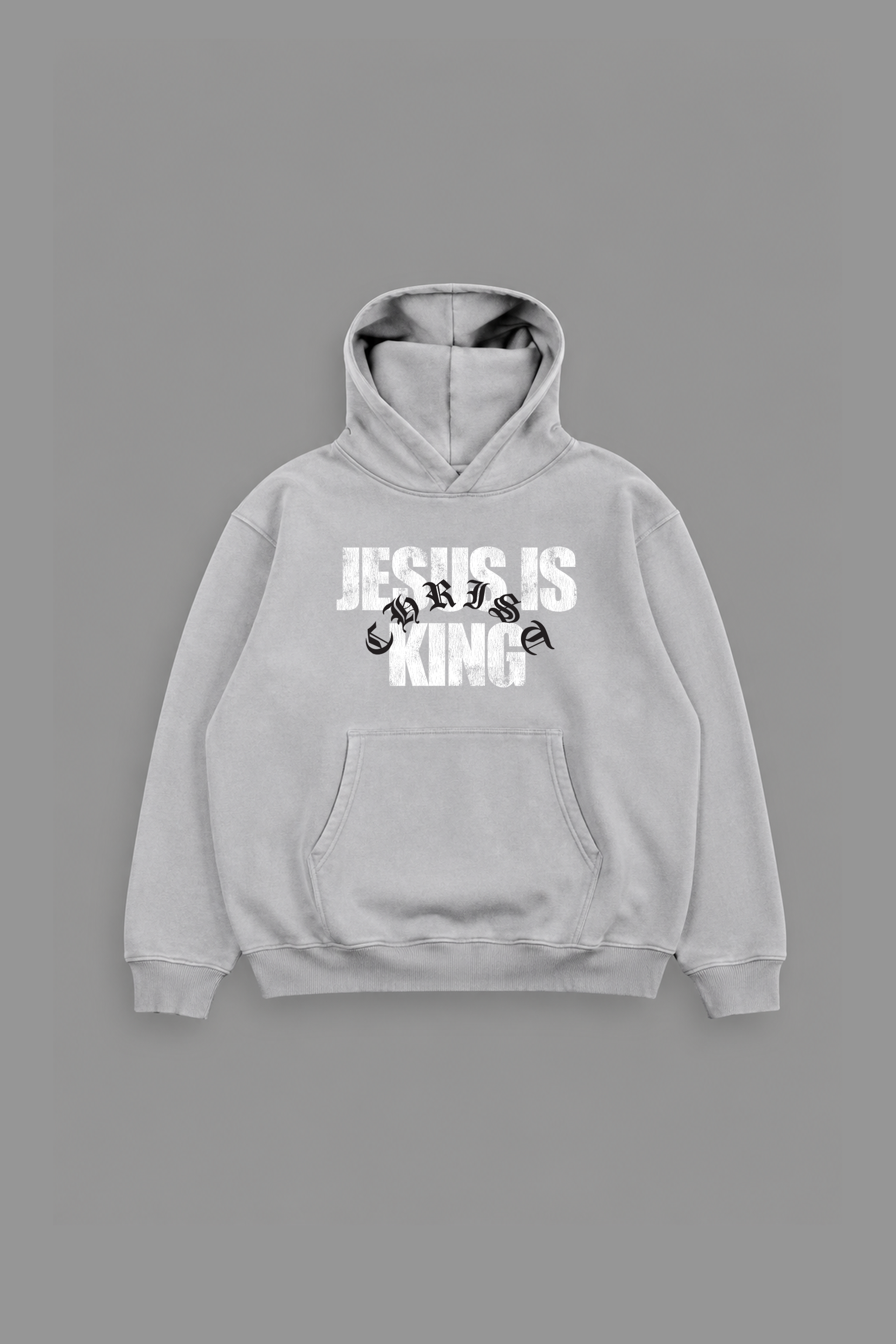 Jesus is King "Premium" Hoodie in Grey