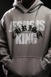 Jesus is King "Premium" Hoodie in Grey