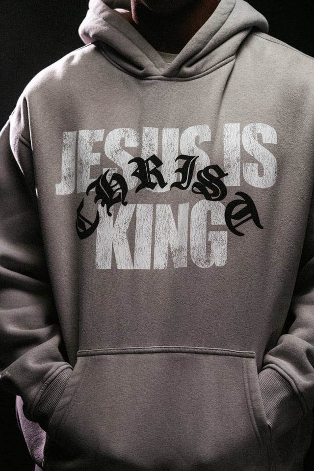 Jesus is King "Premium" Hoodie in Grey