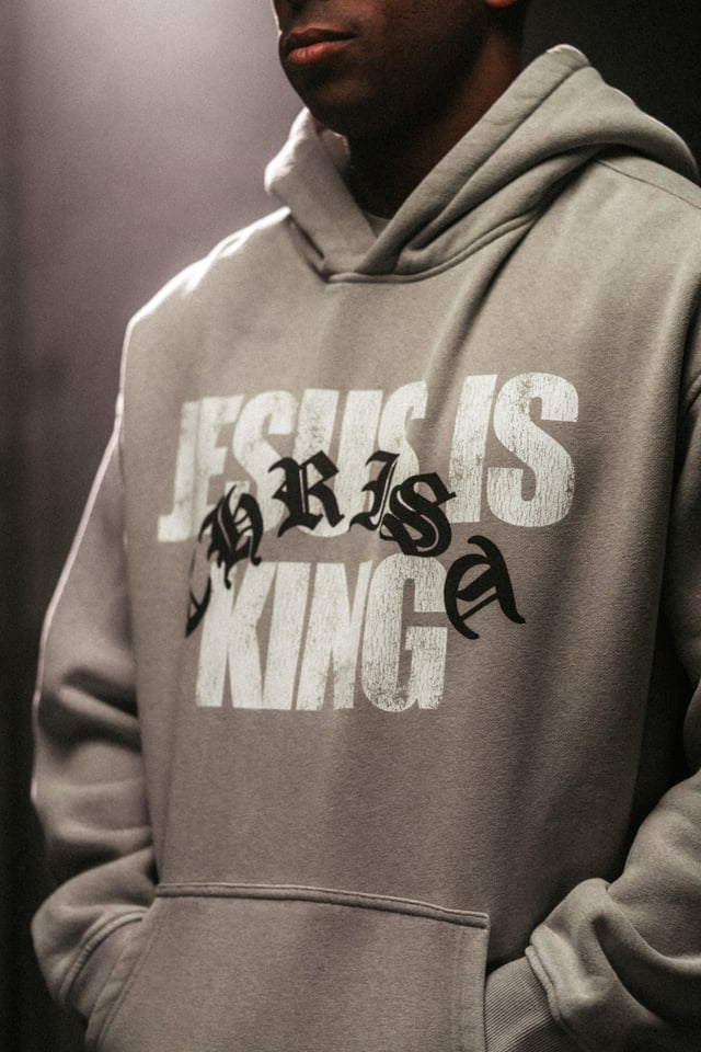 Jesus is King "Premium" Hoodie in Grey
