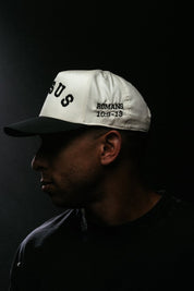 Jesus Curved 5 Panel Hat in Natural/Black