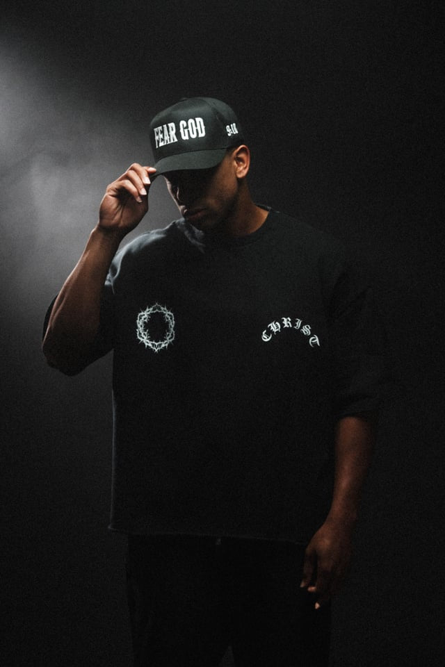 The Christ “Grunge Hem” Tee in Black