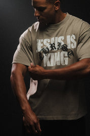 Jesus is King “Premium” Tee in Brown