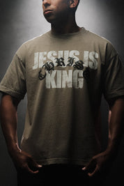 Jesus is King “Premium” Tee in Brown