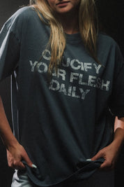 Crucify the Flesh “Premium” Tee in Blue Gray