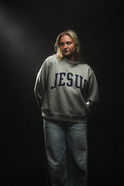Jesus "Mock Neck" Women’s Sweatshirt in Grey