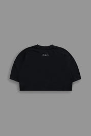 Angel "Faded" Crop Tee in Black