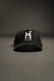 Angel 5 Panel Patch Hat in Black