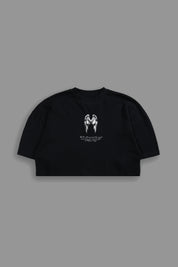 Angel "Faded" Crop Tee in Black