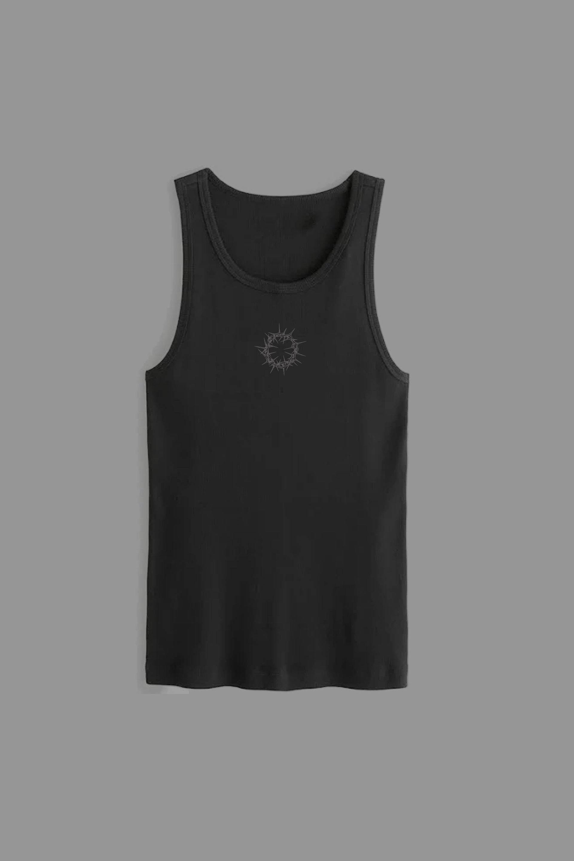 Crown "Ribbed" Tank in Black