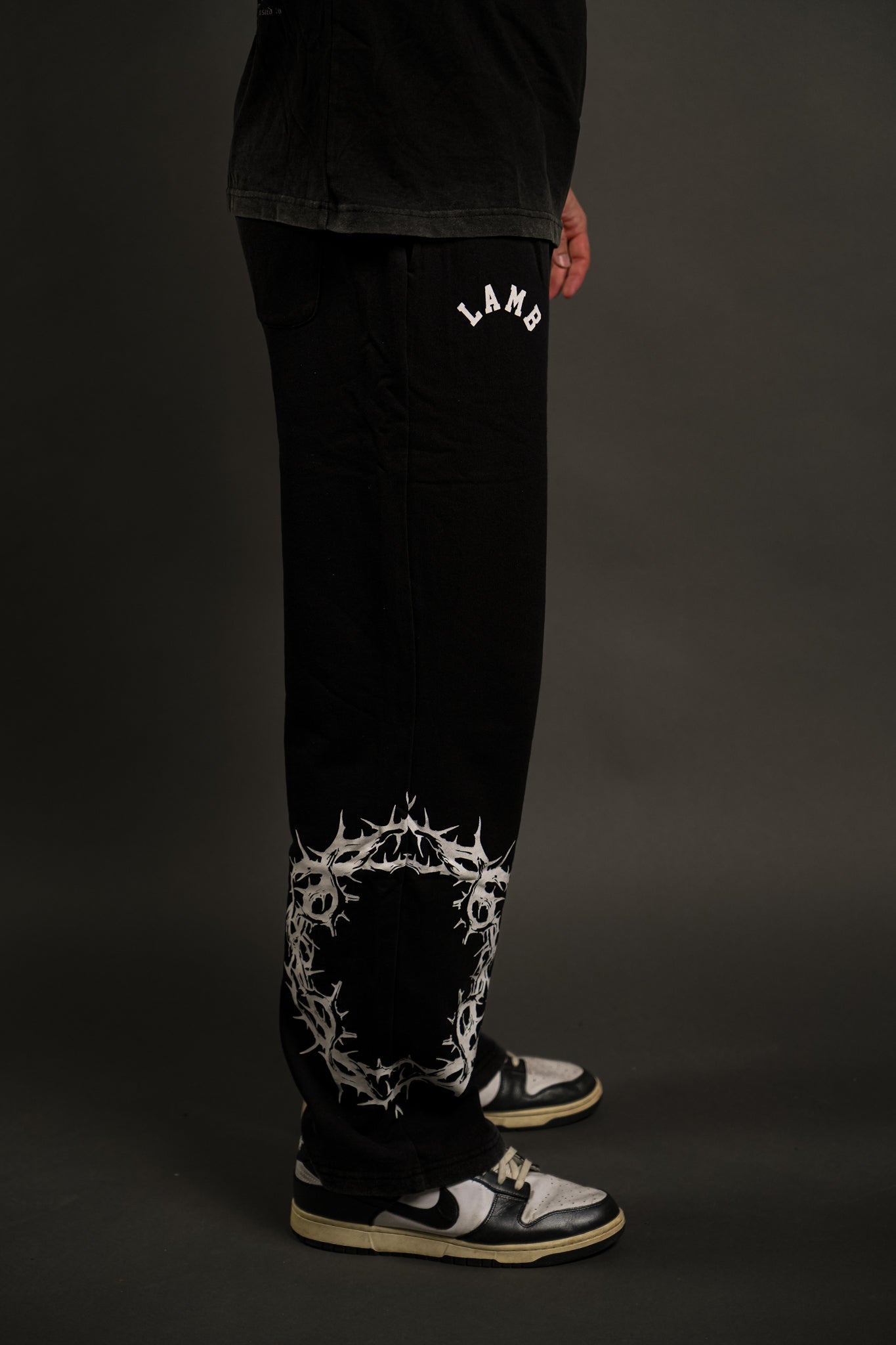 Crown of Thorns "Faded" Sweats in Black