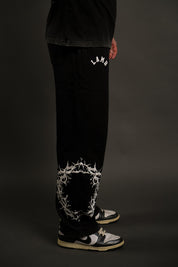 Crown of Thorns "Faded" Sweats in Black