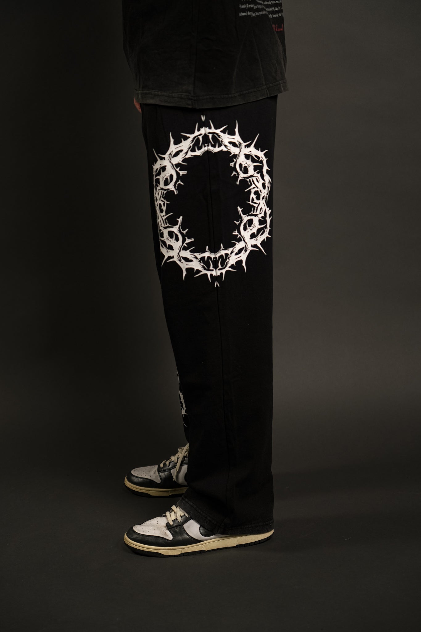 Crown of Thorns "Faded" Sweats in Black