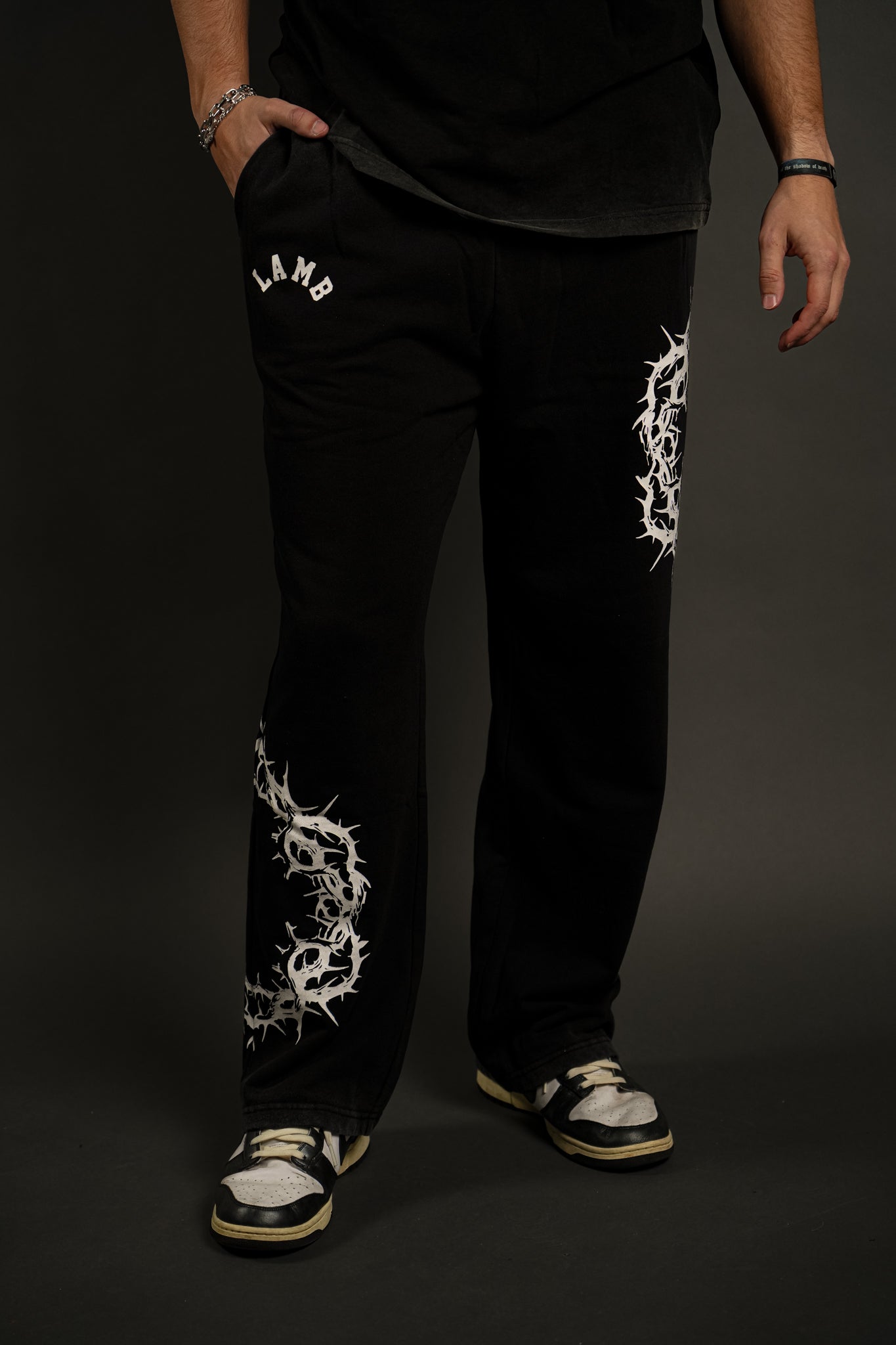 Crown of Thorns "Faded" Sweats in Black