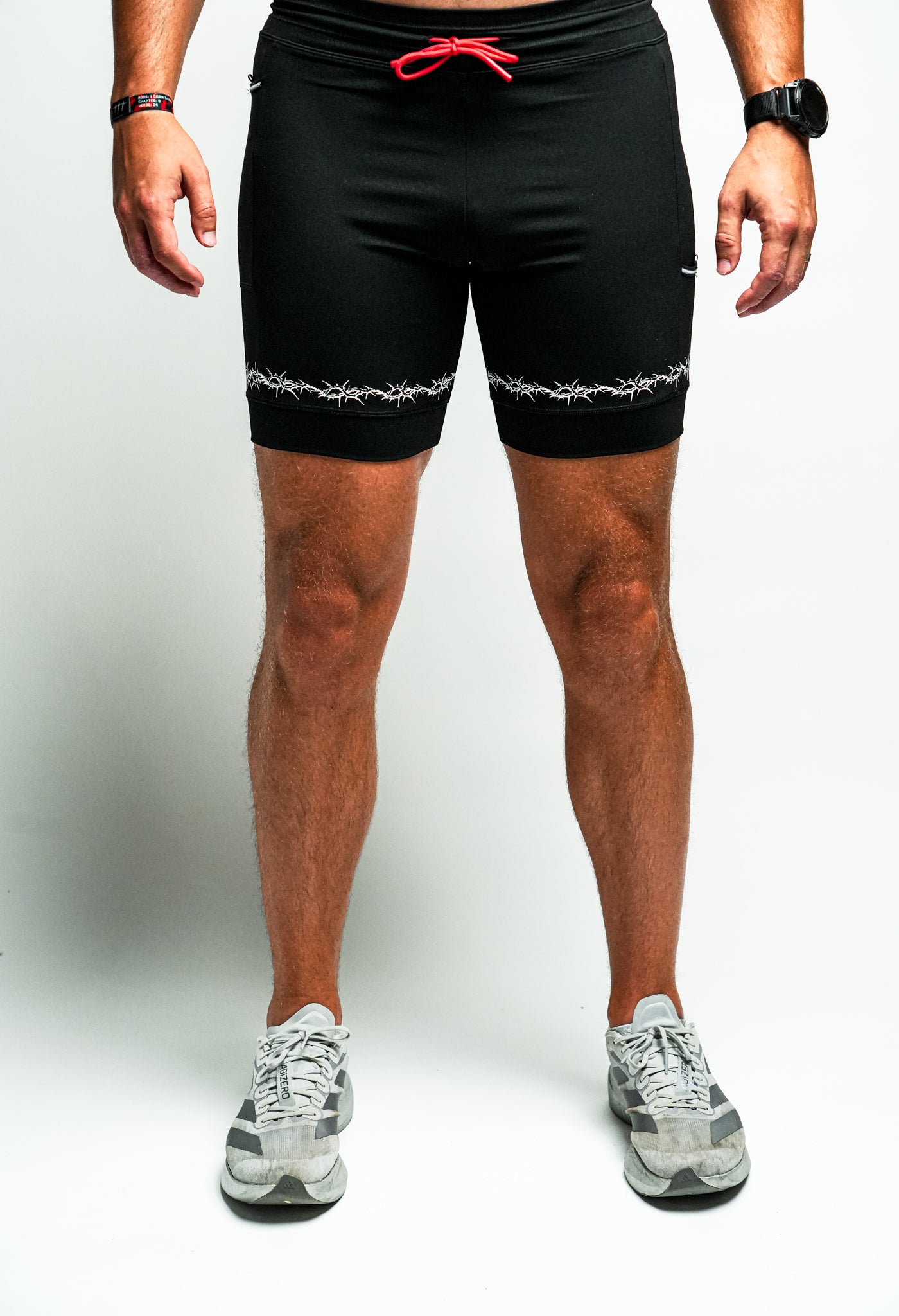 Pierced "Race" Half Tights in Black