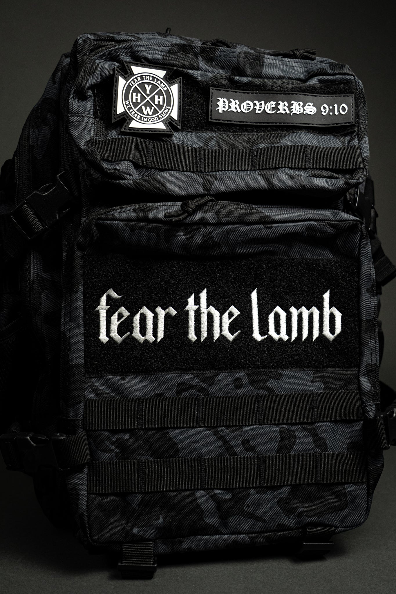 Fear the Lamb Tactical Backpack in Camo