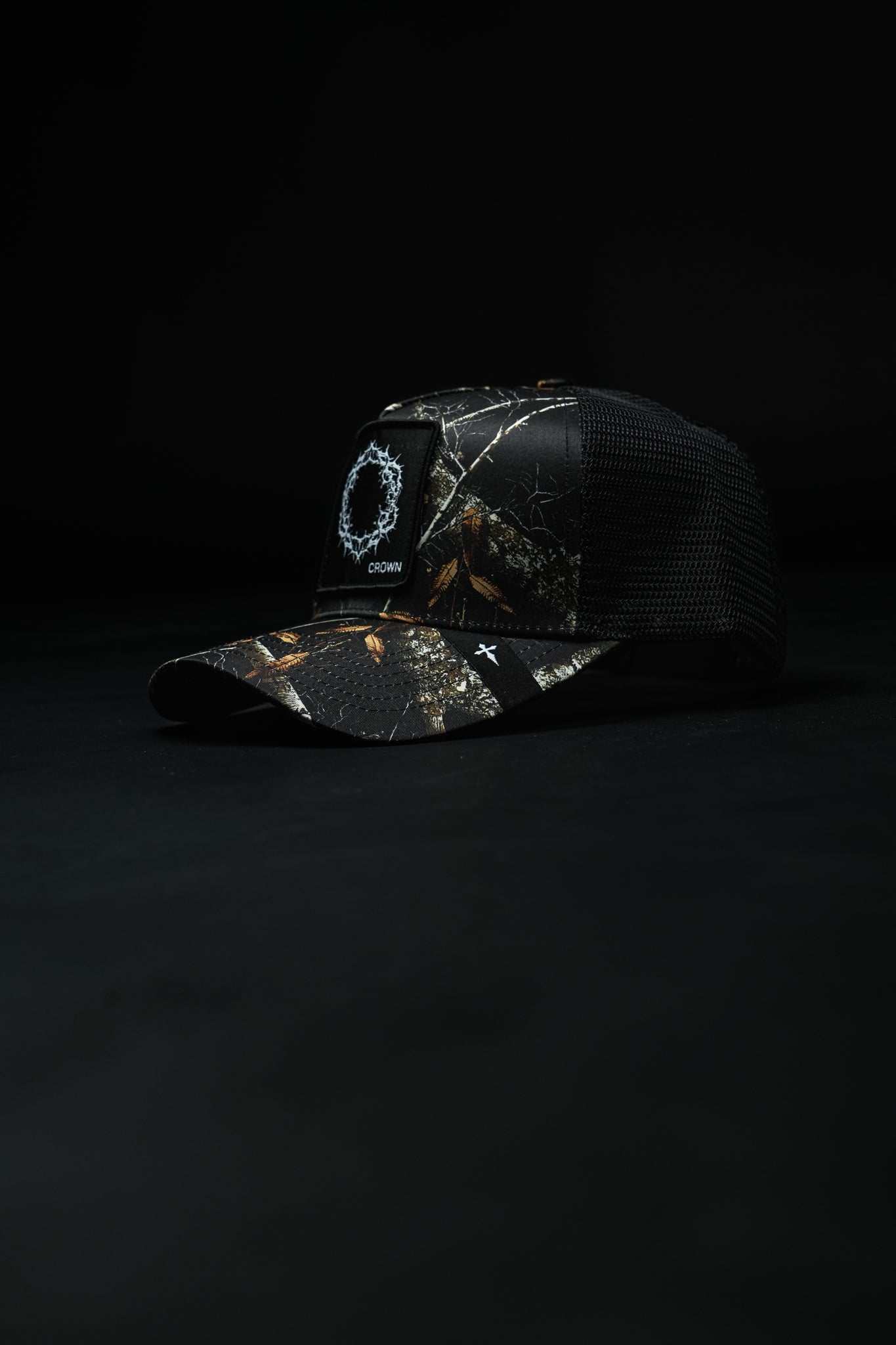 Crown of Thorns Patch Hat in Cross Wood
