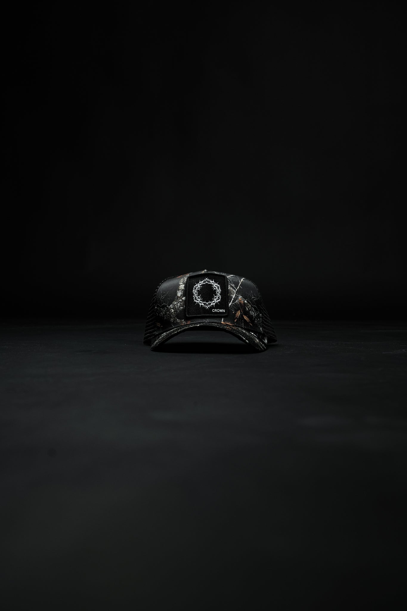 Crown of Thorns Patch Hat in Cross Wood
