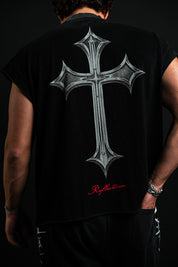 Chrome Cross "Warrior Cut" Tee in Black