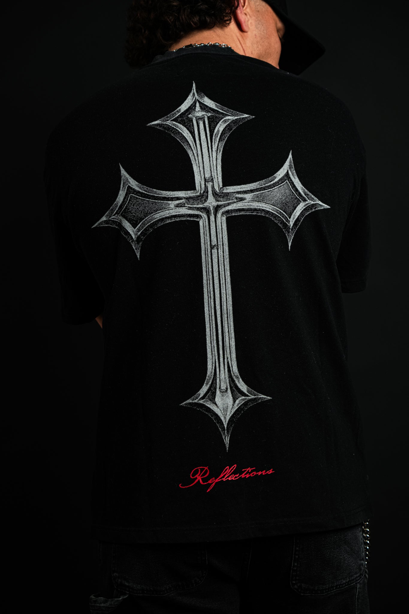 Chrome Cross "Faded" Tee in Black