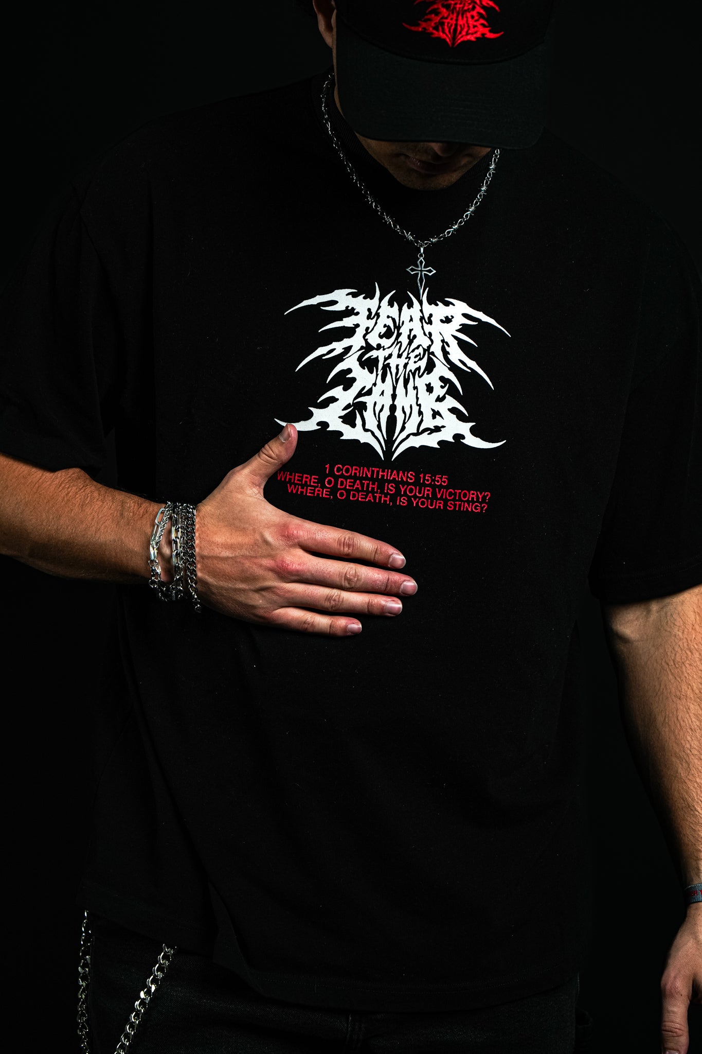 Chrome Cross "Faded" Tee in Black