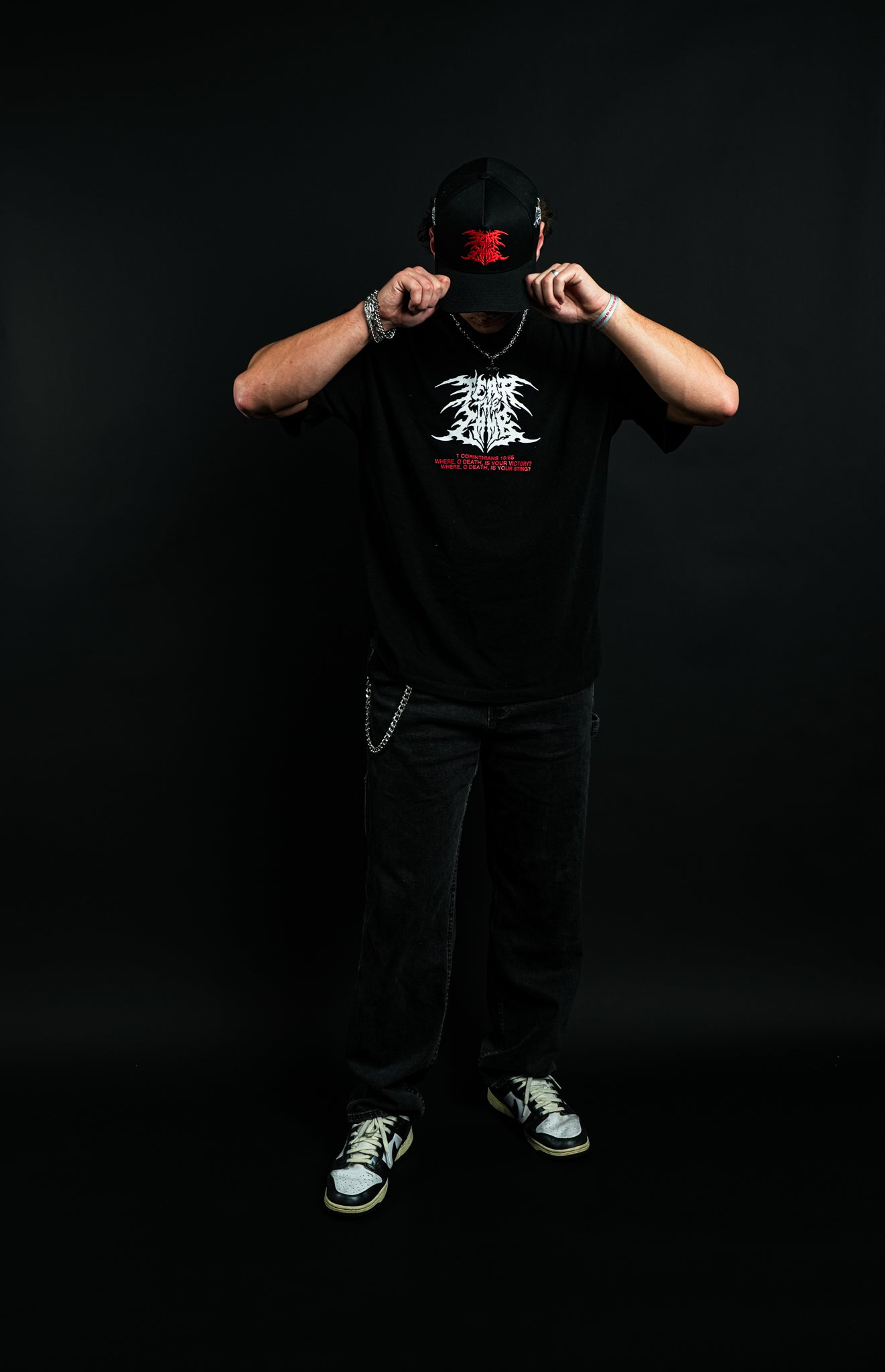 Chrome Cross "Faded" Tee in Black