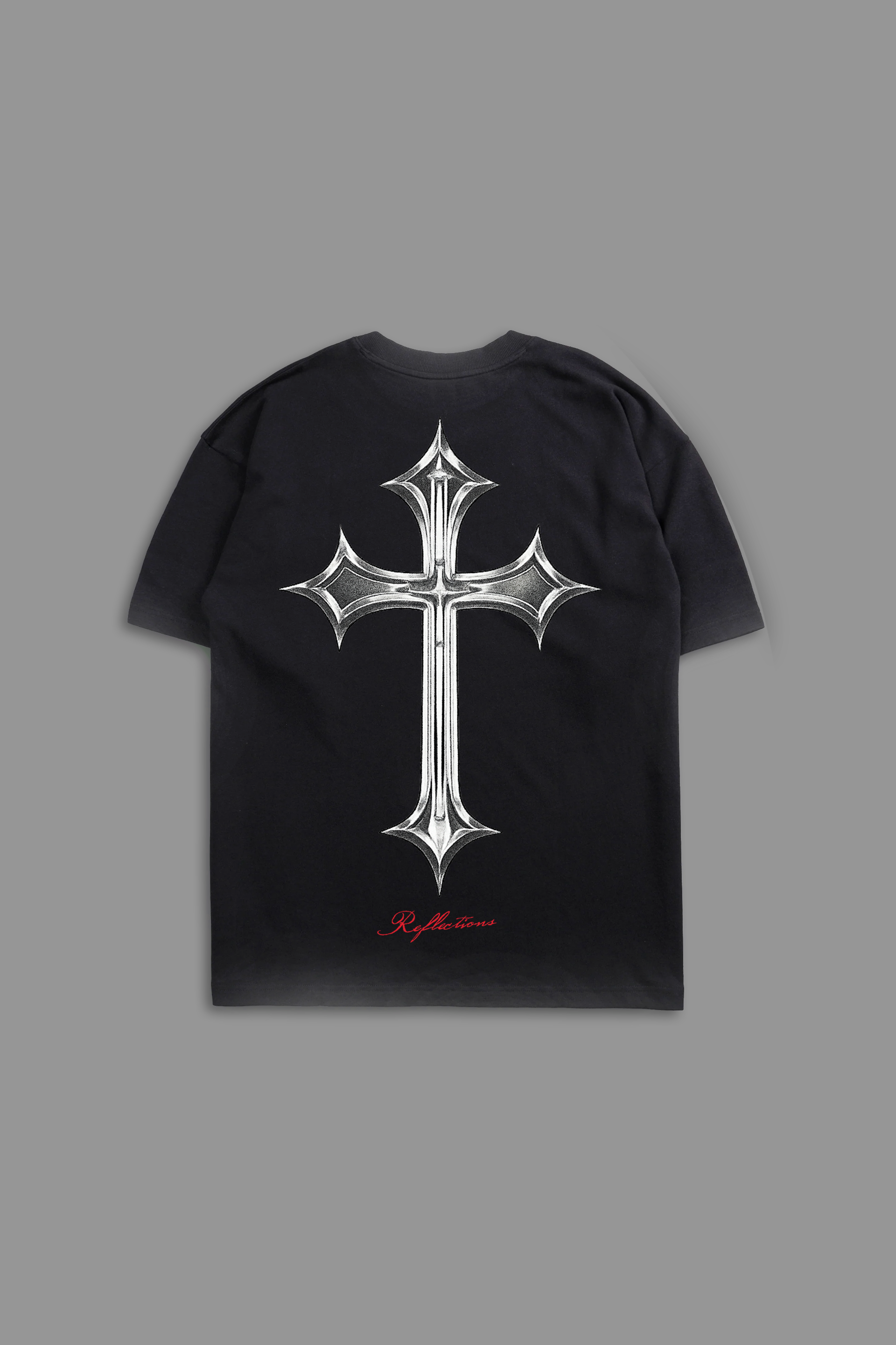Chrome Cross "Faded" Tee in Black