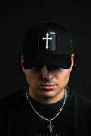 Cross Patch Hat in Black