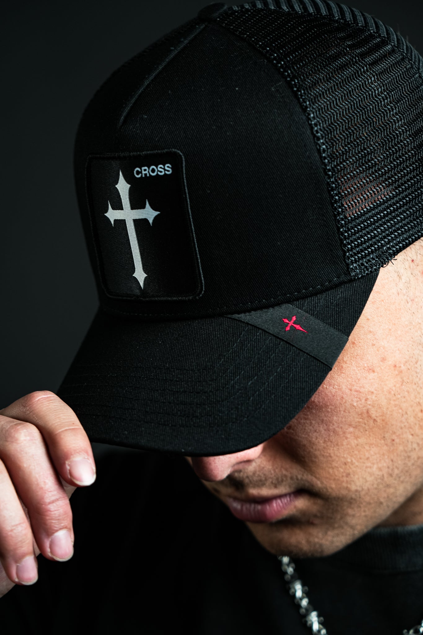 Cross Patch Hat in Black