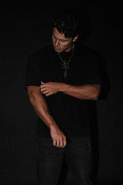 Eternal Cross “Waffle” Tee in Vintage Black