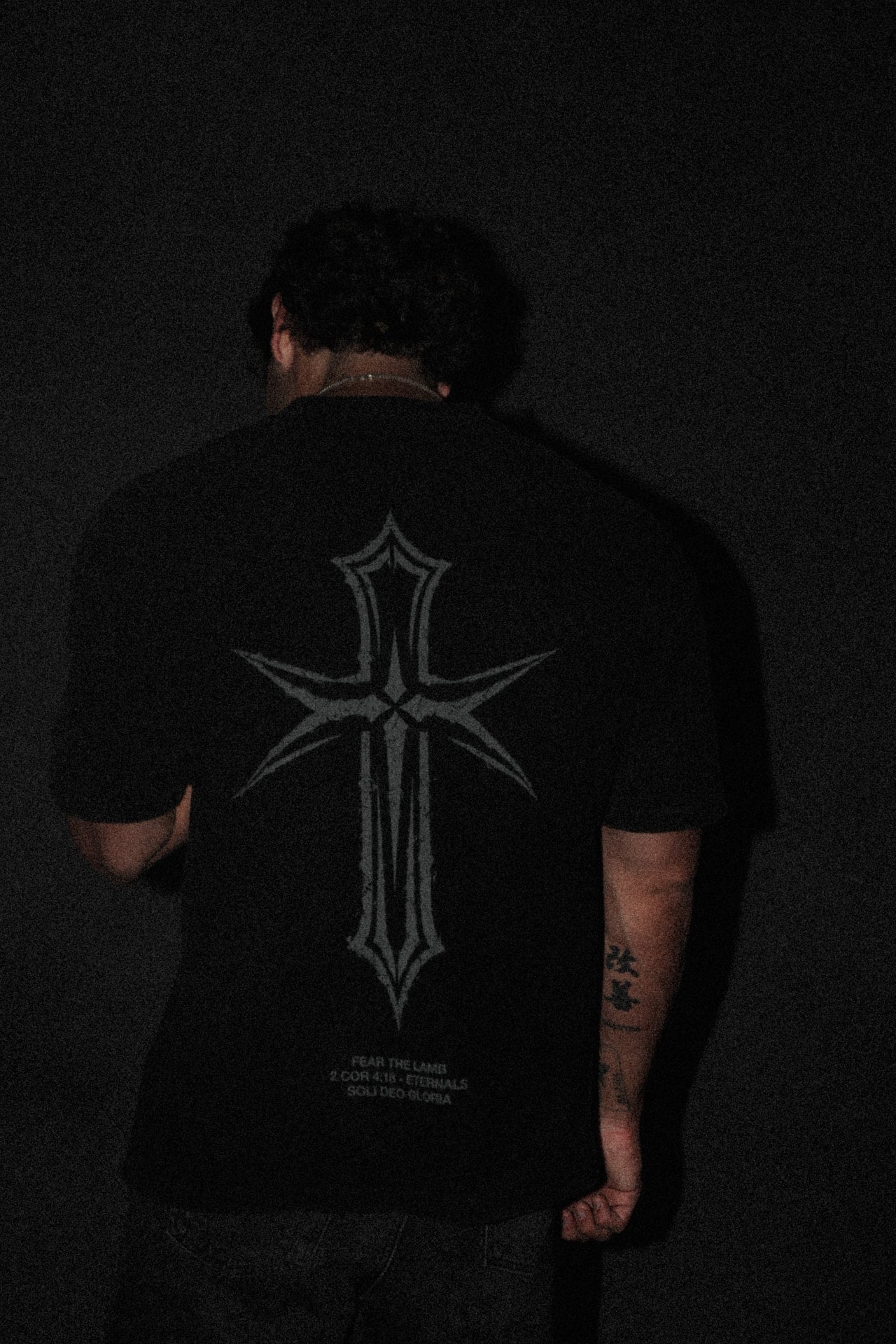 Eternal Cross “Waffle” Tee in Vintage Black