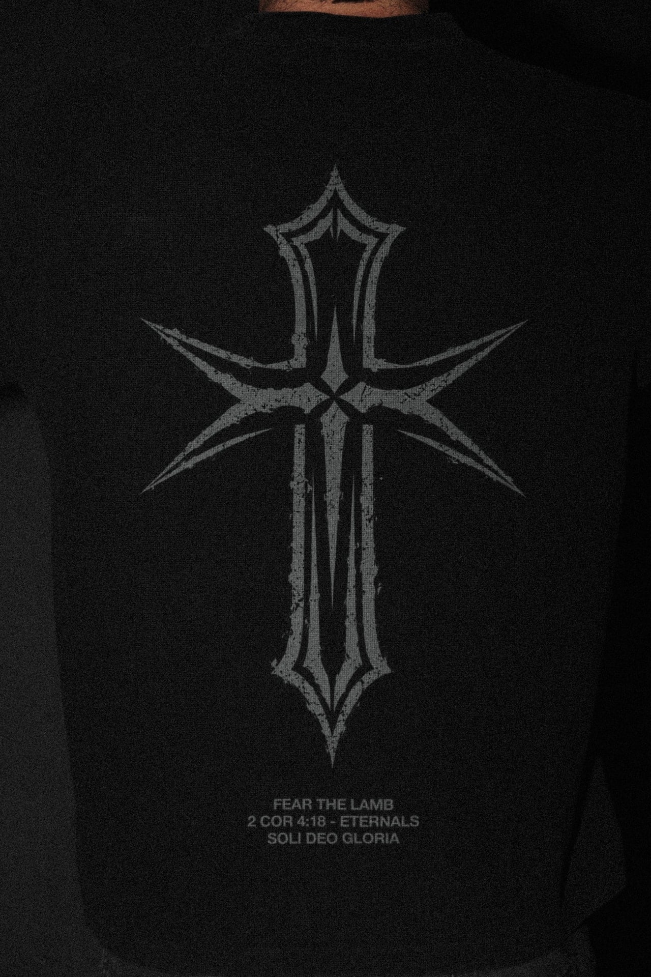 Eternal Cross “Waffle” Tee in Vintage Black