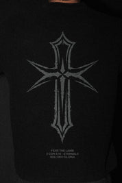 Eternal Cross “Waffle” Tee in Vintage Black