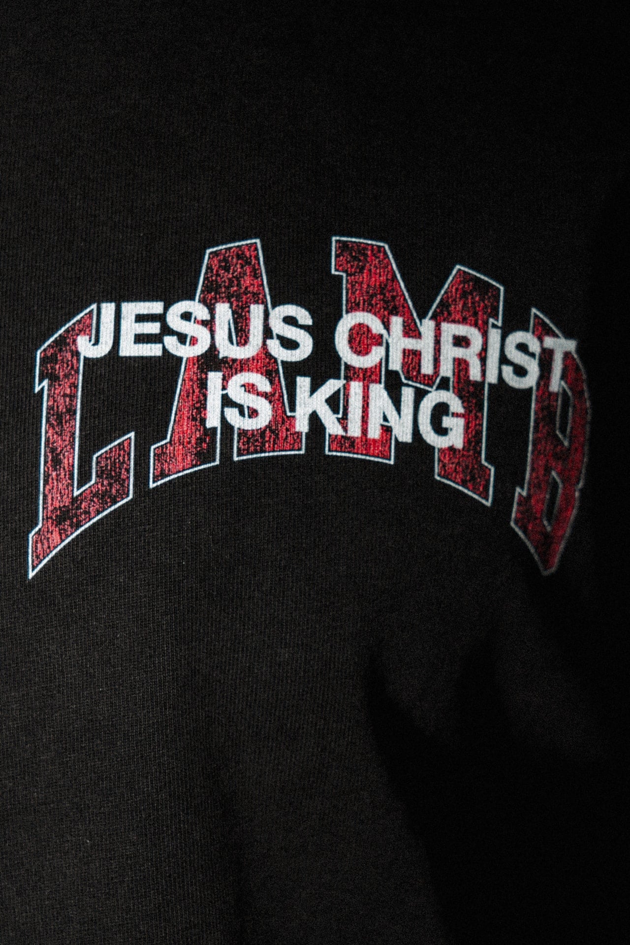 Jesus is King “Rend Cut” Tee in Vintage Black
