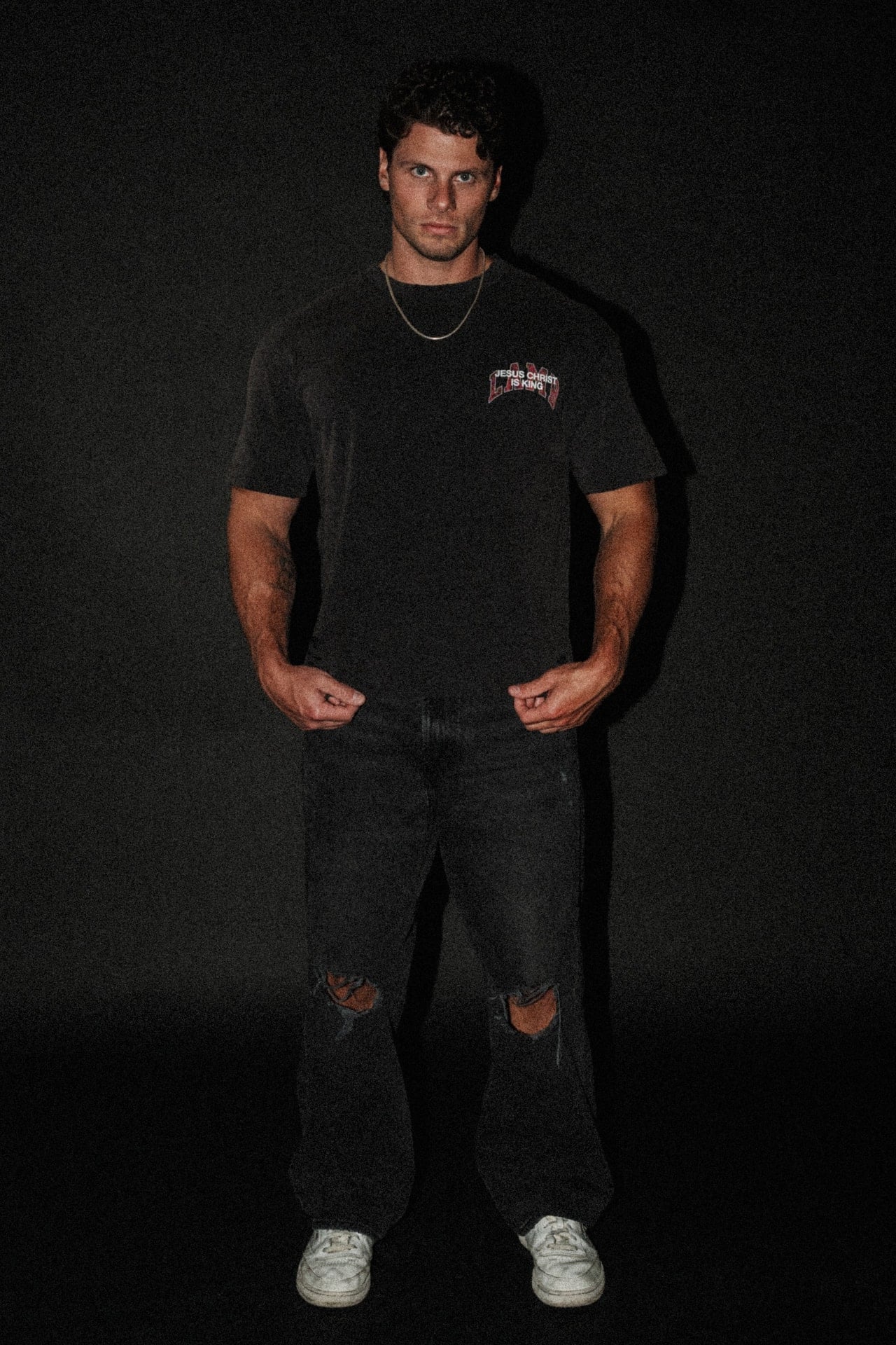 Jesus is King “Rend Cut” Tee in Vintage Black