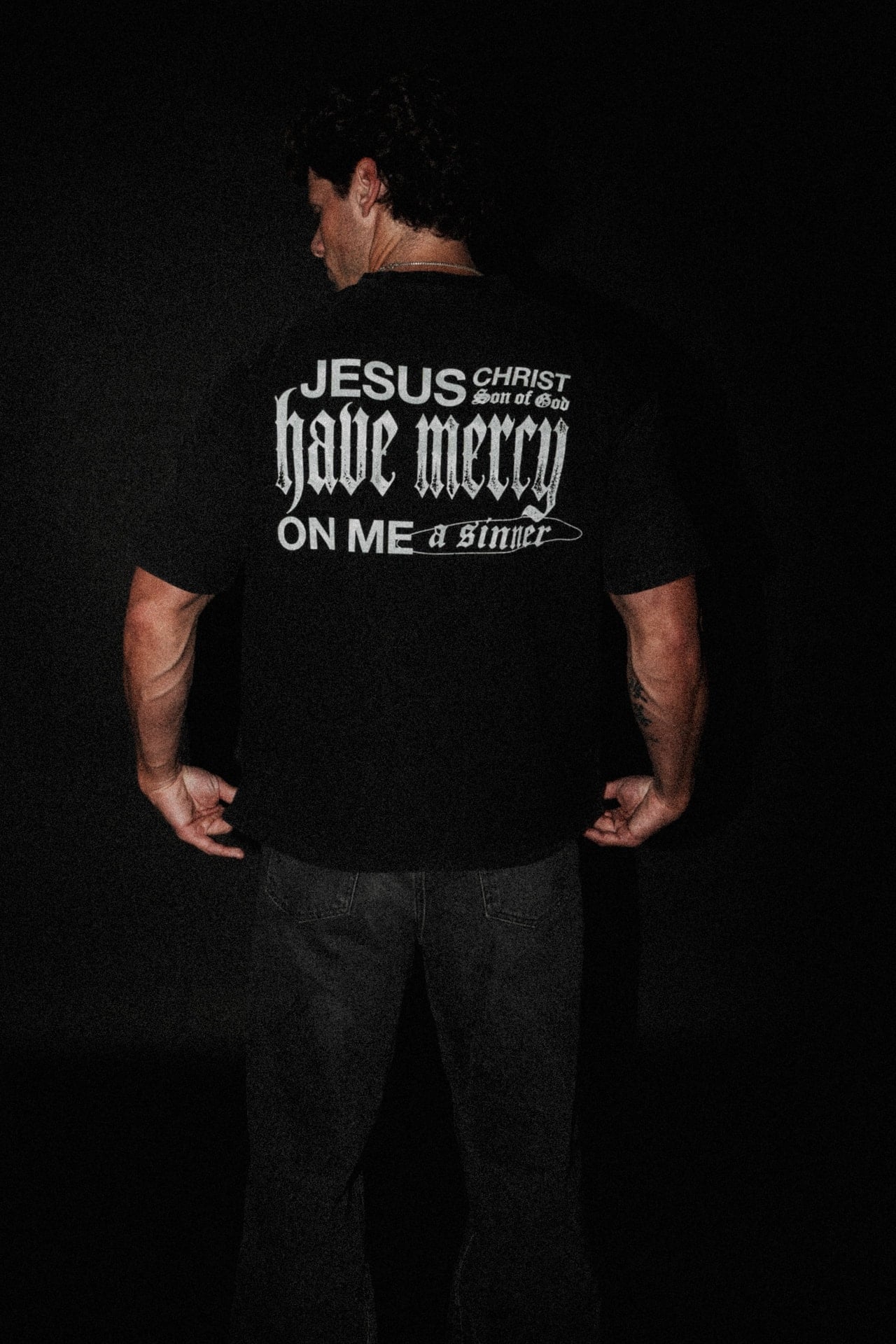 Jesus Prayer “Waffle” Tee in Vintage Black