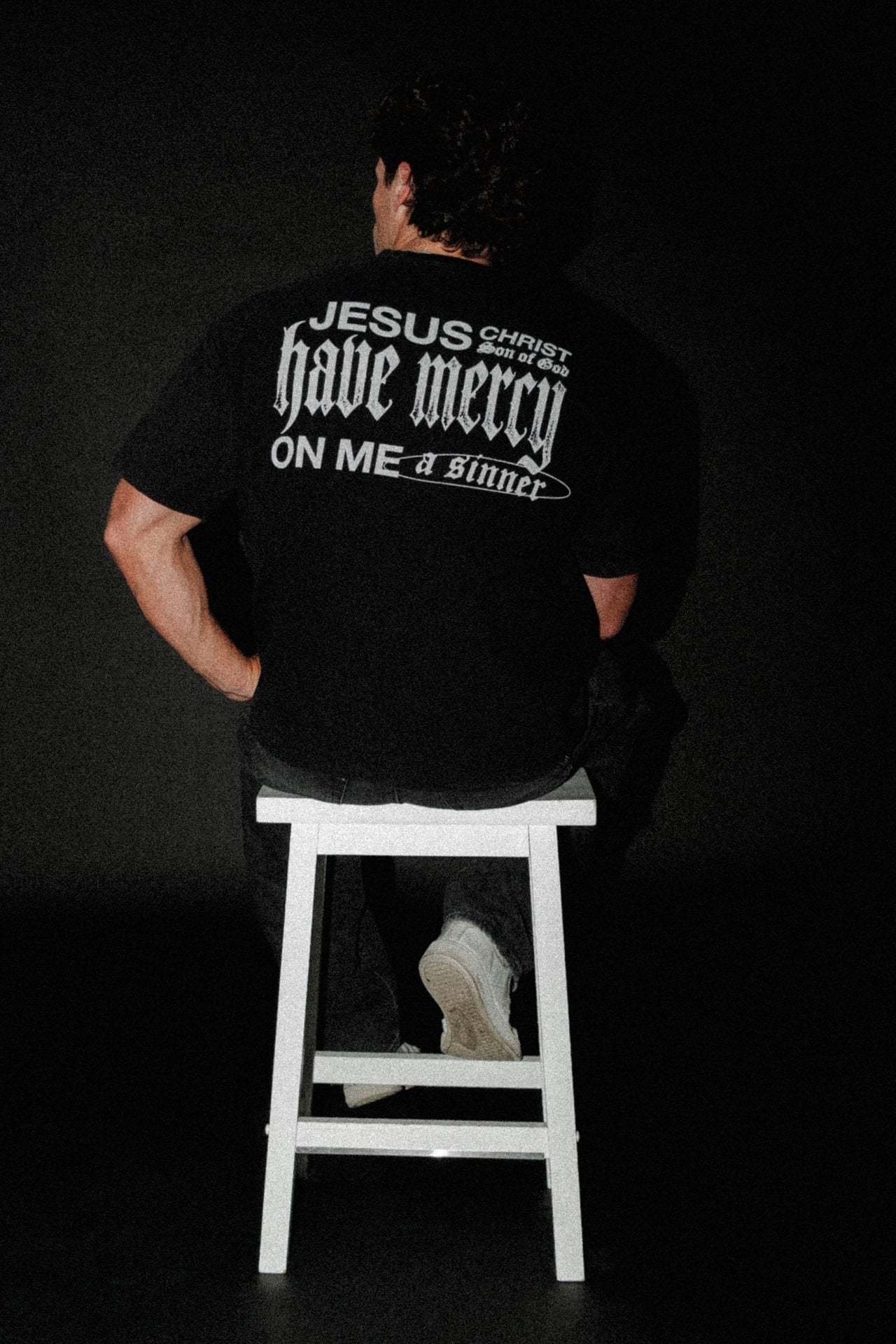 Jesus Prayer “Waffle” Tee in Vintage Black