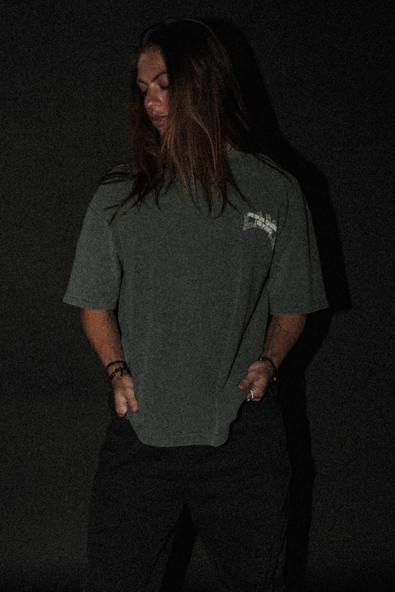 Jesus is King “Waffle” Tee in Grey