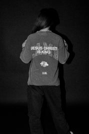 Jesus is King “Waffle” Tee in Grey