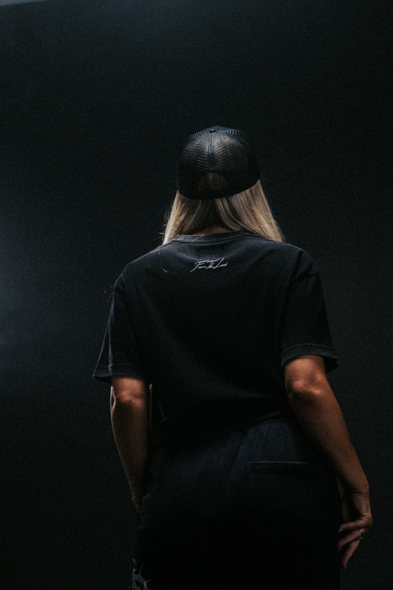 Angel "Faded" Crop Tee in Black