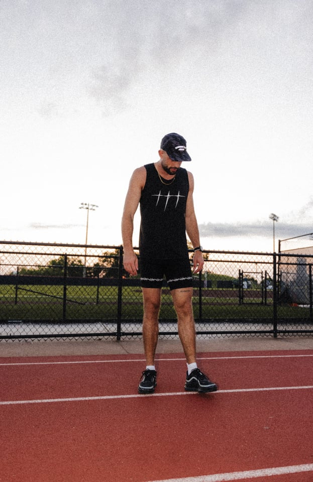 Pierced "Race" Half Tights in Black
