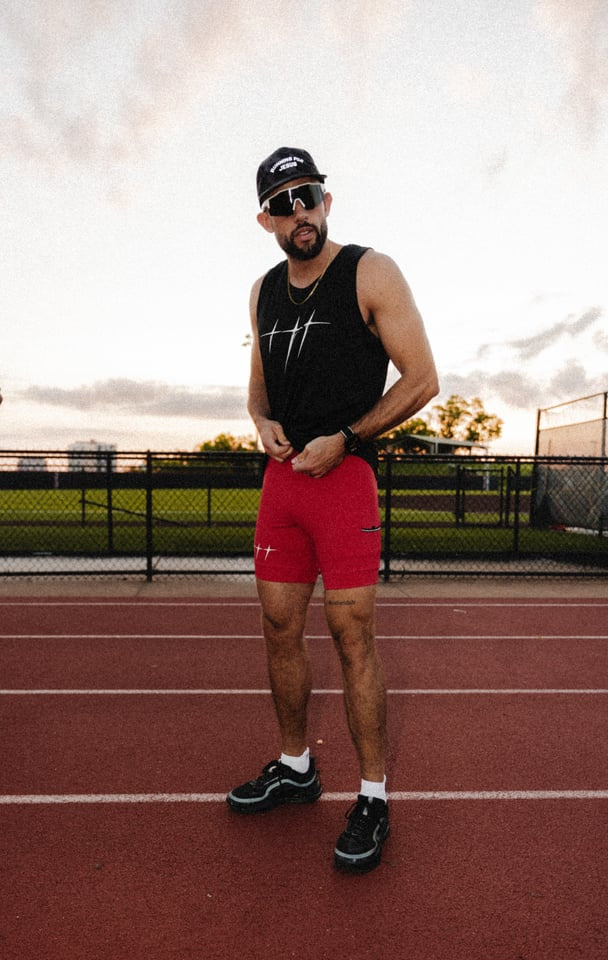 Running For Christ "Race" Half Tights in Red