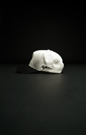 Delivered 5 Panel Hat in White/Black