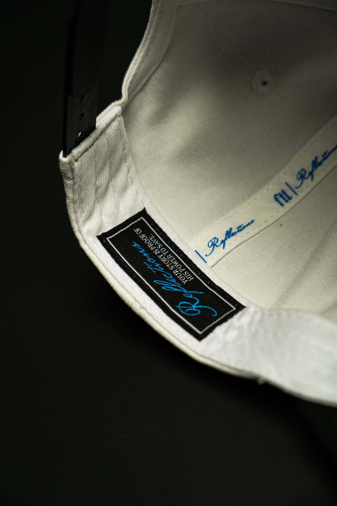 Delivered 5 Panel Hat in White/Black