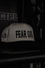 FEAR GOD 5 PANEL HAT IN NATURAL/BLACK