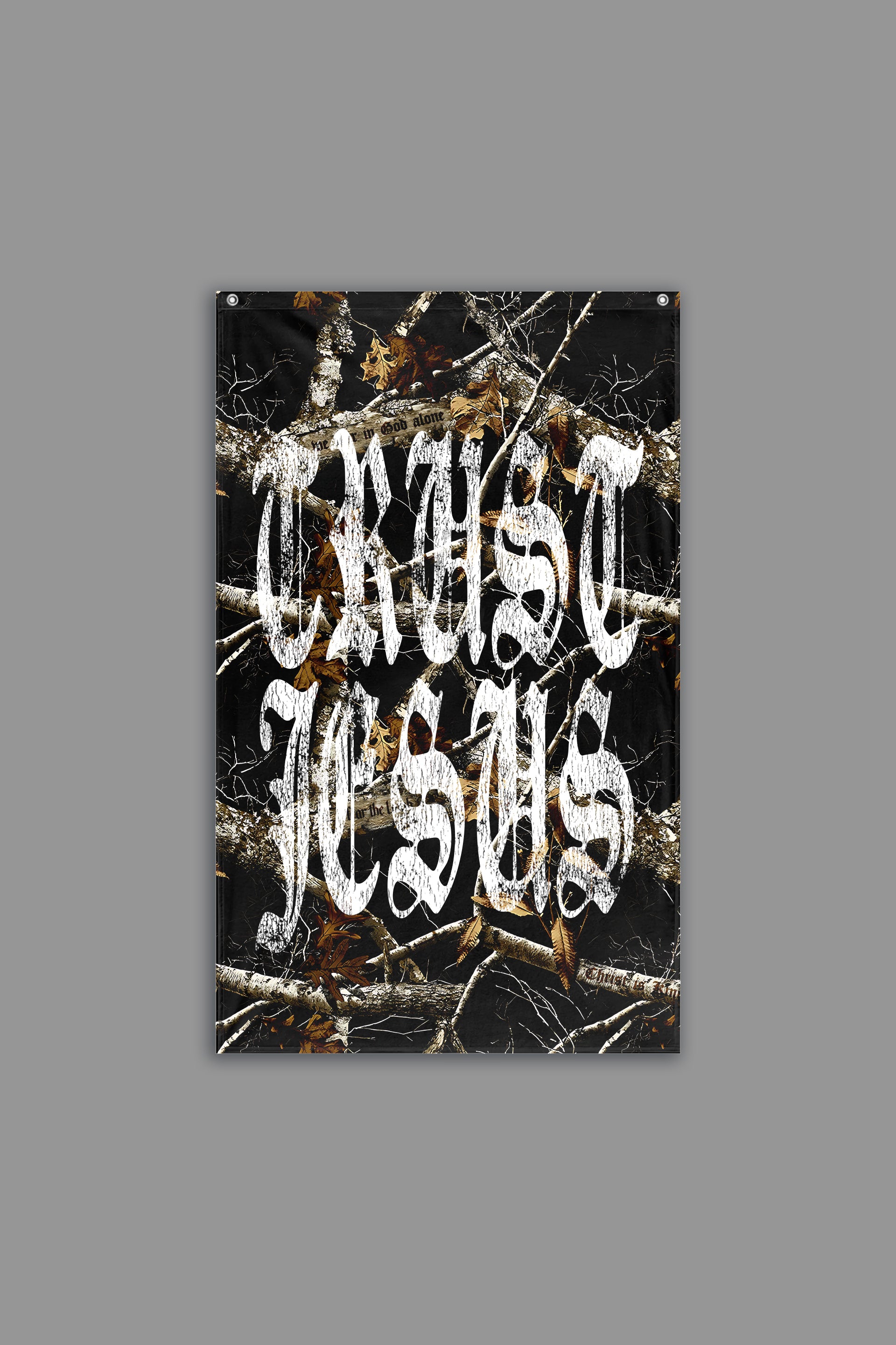 Trust Jesus Flag in Cross Wood