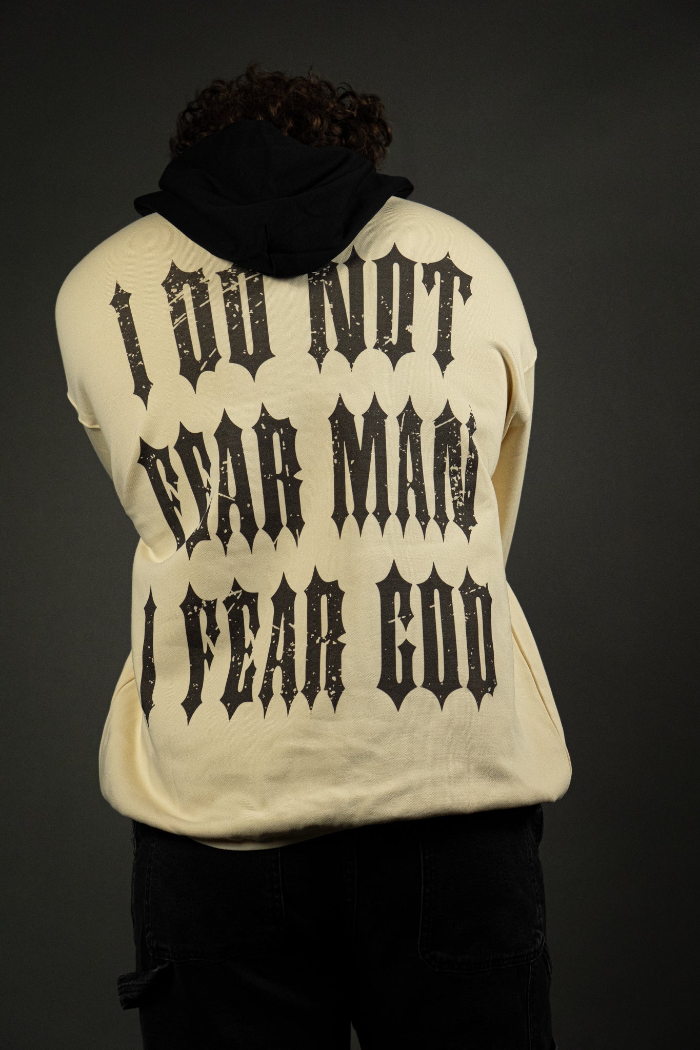 Fear No Man "Premium" Sweatshirt in Two Tone Cream