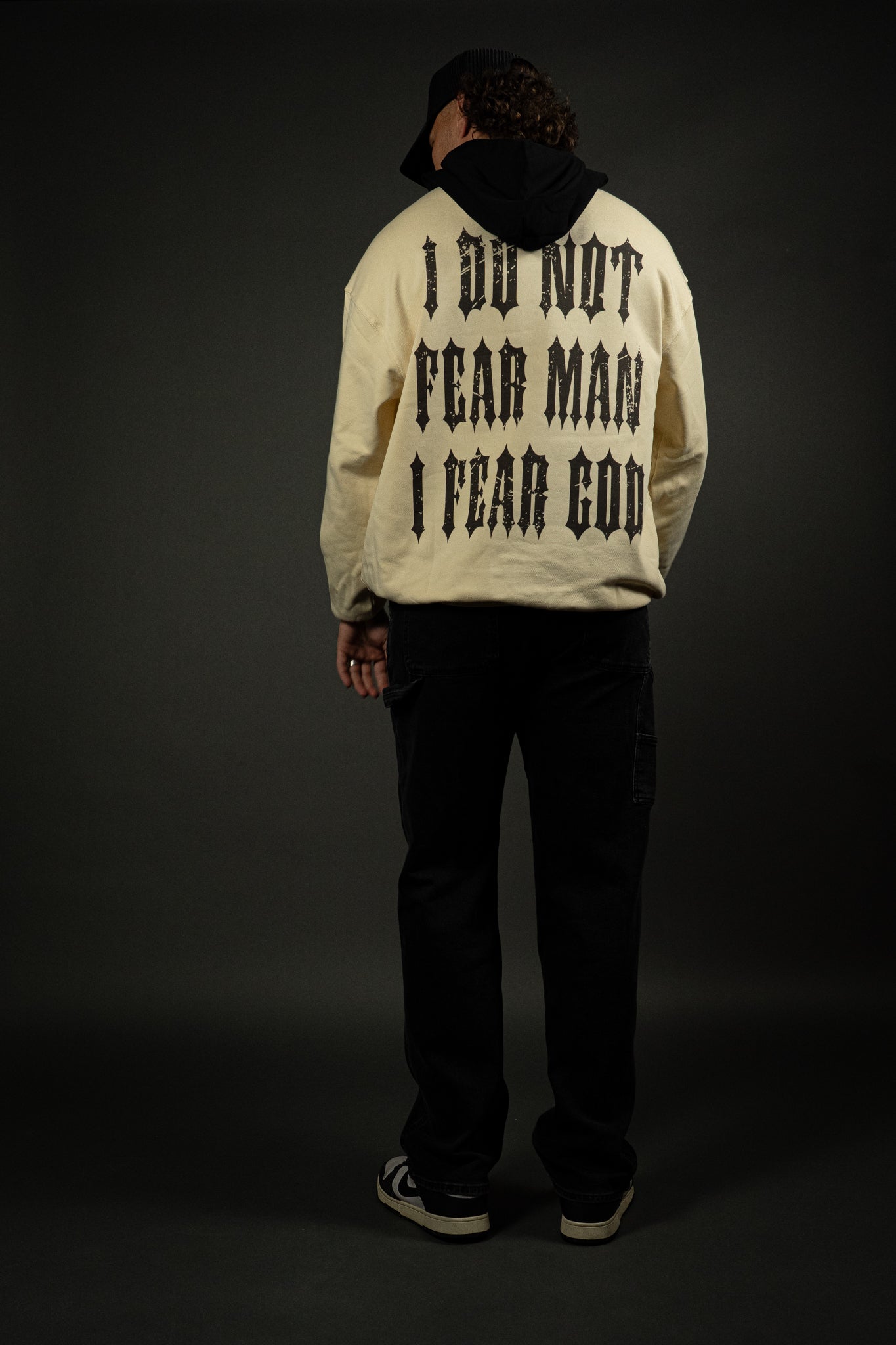 Fear No Man "Premium" Sweatshirt in Two Tone Cream